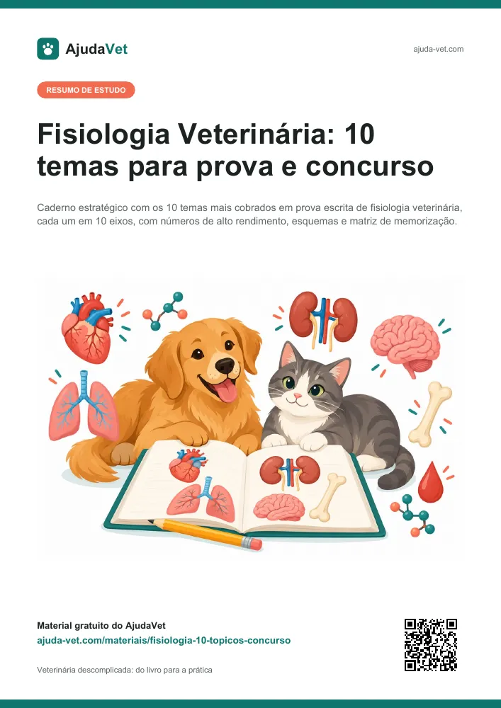 Capa de Fisiologia Veterinária: 10 temas para prova e concurso
