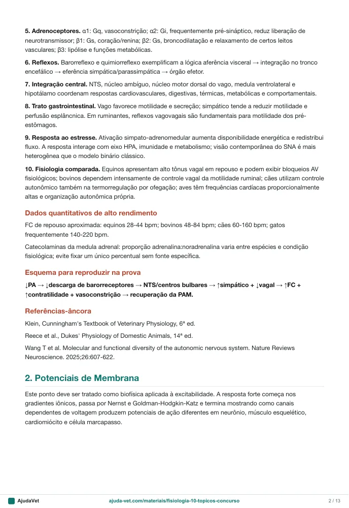 Página de amostra 2 de Fisiologia Veterinária: 10 temas para prova e concurso