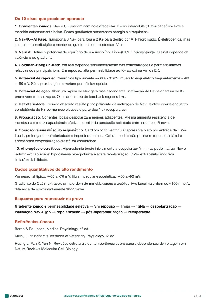 Página de amostra 3 de Fisiologia Veterinária: 10 temas para prova e concurso