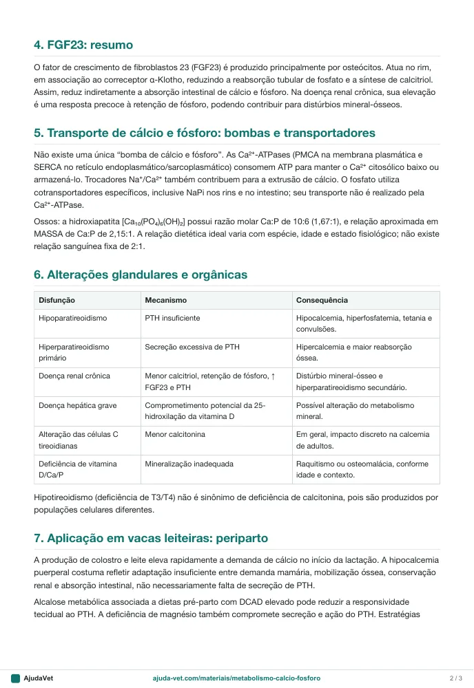 Página de amostra 2 de Metabolismo do cálcio e do fósforo